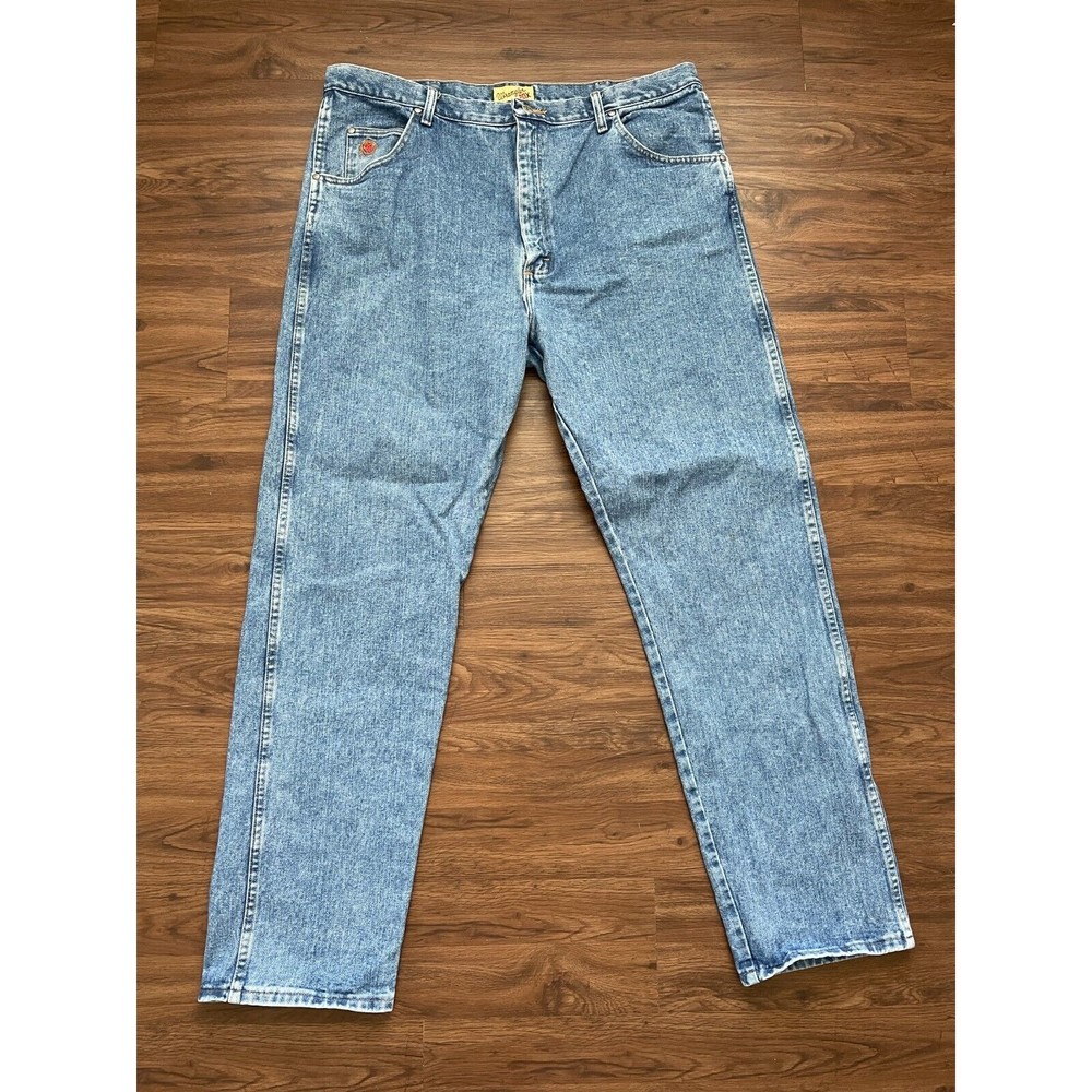 Wrangler 20X Jeans Mens 42x34 Style 22 Original Denim Blue Light Wash Zip Pants